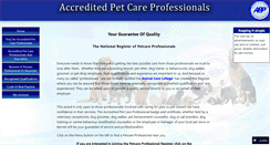 Desktop Screenshot of accreditedpetcareprofessional.org.uk
